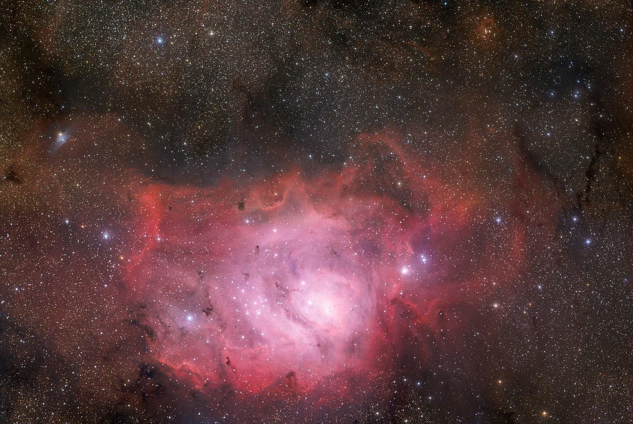 lagoon nebula, messier 8, ngc 6523, emission nebula, nature, reflection nebulae, constellation sagittarius, galaxy, starry sky, space, universe, night sky, sky, astronautics, space travel, space background